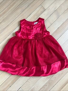 George - Red Satin & Tulle Dress - size 12-18M